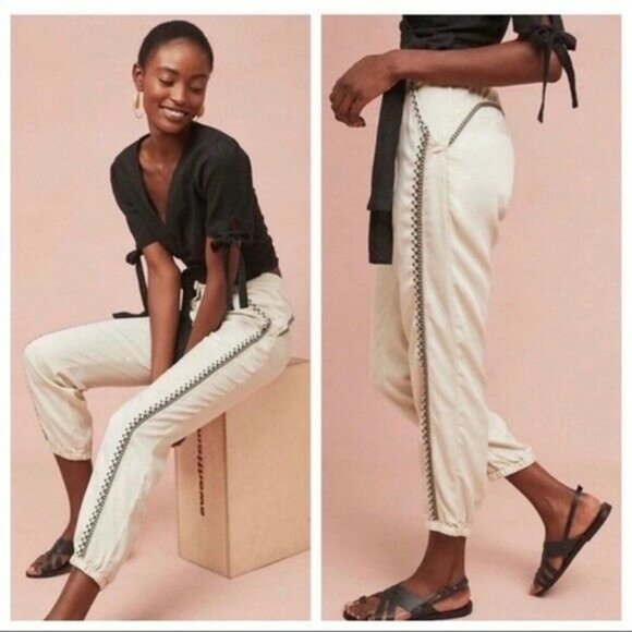 Anthropologie Pants - Anthropologie Ceder Embroidered Joggers Size M